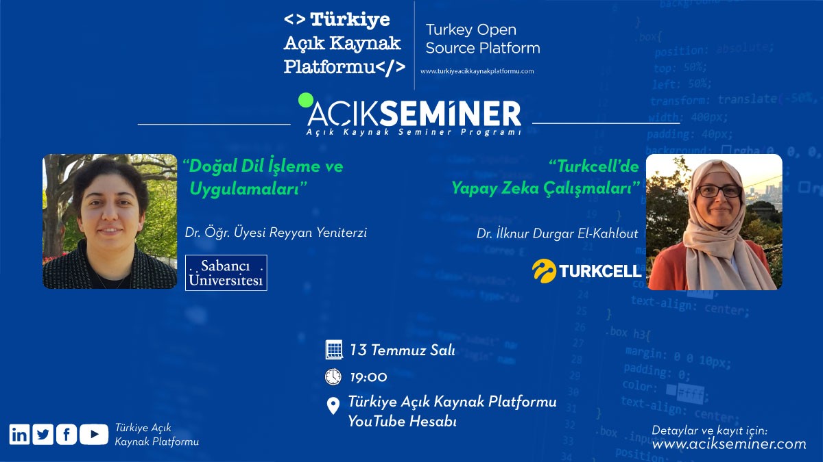 Açık Seminer’de Doğal Dil İşleme ve Yapay Zekâ konuşuldu